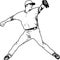 Baseball Infielder Vector Illustration