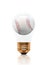 Baseball Inside Light Bulb Against White Background