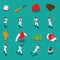 Baseball Isometric Icons Set