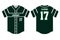 Baseball jersey, sport uniform, template. Baseball t-shirt mock up. Front and back view baseball uniform