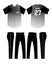 Baseball jersey uniform template mockup Custom Design black color front and back view
