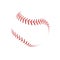 Baseball lace ball illustration isolated symbol. Vector baseball background sport design