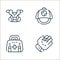 baseball line icons. linear set. quality vector line set such as baseball glove, first aid kit, cap