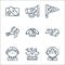 baseball line icons. linear set. quality vector line set such as batter, stadium, referee, baseball ball, jacket, swing, flag,