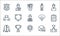 baseball line icons. linear set. quality vector line set such as podium, placeholder, jacket, helmet, trophy, baseball, baseball