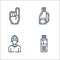 Baseball line icons. linear set. quality vector line set such as water bottle, coach, baseball bag