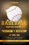 Baseball match poster template with ball and sample text