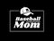 Baseball mom emblem with baseball lacing and a hat on black background. Vector