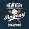 Baseball, New York. Vintage typography for t-shirt graphics. Ball with bats and shield