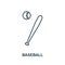 Baseball outline icon. Simple element illustration. Baseball icon in outline style design from sport equipment collection. Perfect