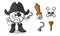 Baseball pirate mascot vector cartoon illustration