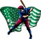 Baseball player with american flag vector illustration