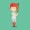 Baseball player with bat vector illustration.