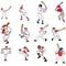 Baseball Player Cartoon Set