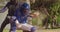 Baseball player catching a ball during a match