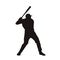 Baseball player isolated vector silhouette
