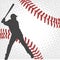 Baseball player silhouette on the abstract background