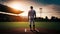 a baseball player standing on field, ready to play