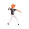 Baseball Player Throwing Ball, Softball Athlete Character in Uniform Vector Illustration