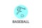 Baseball player vector line icon. batter and ball logo, equipment sign.