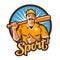 Baseball player vector logo. championship, champion or sport icon