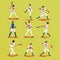 Baseball Players In Different Poses set, Softball Male Athletes Characters in Uniform Vector Illustration