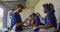 Baseball players preparing the match