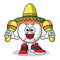 Baseball playing maracas and wearing a sombrero mascot vector cartoon illustration