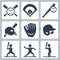Baseball related vector icons