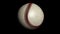 Baseball rotating on the black background. Seamless loop. Animation of a baseball ball