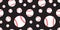 Baseball Seamless pattern vector tennis ball tile background repeat wallpaper scarf isolated graphic black