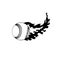 Baseball or Softball Ball on Fire with Fiery Flames Stencil Black and White Retro