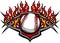 Baseball Softball Ball Template with Flames