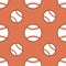 Baseball, softball sport game vector seamless pattern, background with line icons of balls. Linear signs for