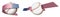 Baseball sport ball in ribbons with colors American flag. Design element for sport competitions. American national sport. Isolated