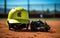 Baseball stuff. equipment for playing baseball. sports equipment.