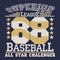 Baseball t-shirt graphic design. All Stars Championship typograp