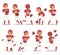 Baseball team player in uniform game poses situation professional league sport characters winner vector illustration