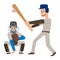 Baseball team player vector sport man in uniform game poses situation professional league sporty character winner