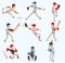 Baseball team players vector sport man in uniform game poses baseball poses situation professional league sporty