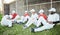 Baseball team talk, sport conversation and men smile on a stadium field with sports break. Diversity, softball group and