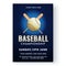 Baseball template or flyer design with date and venue details for sports tournament concept.