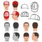 Baseball, tennis, rap cap and man head set