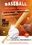 Baseball tournament poster template with ball and bat