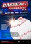 Baseball tournament poster template with shiny ball