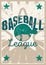 Baseball typographical vintage grunge style poster. Retro vector illustration.