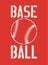 Baseball typographical vintage style poster. Baseball label, badge, icon. Retro vector illustration.