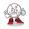 Baseball ugly mascot vector cartoon illustration