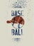 Baseball vintage style poster. Retro vector illustration.