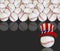 Baseballs and US flag hat